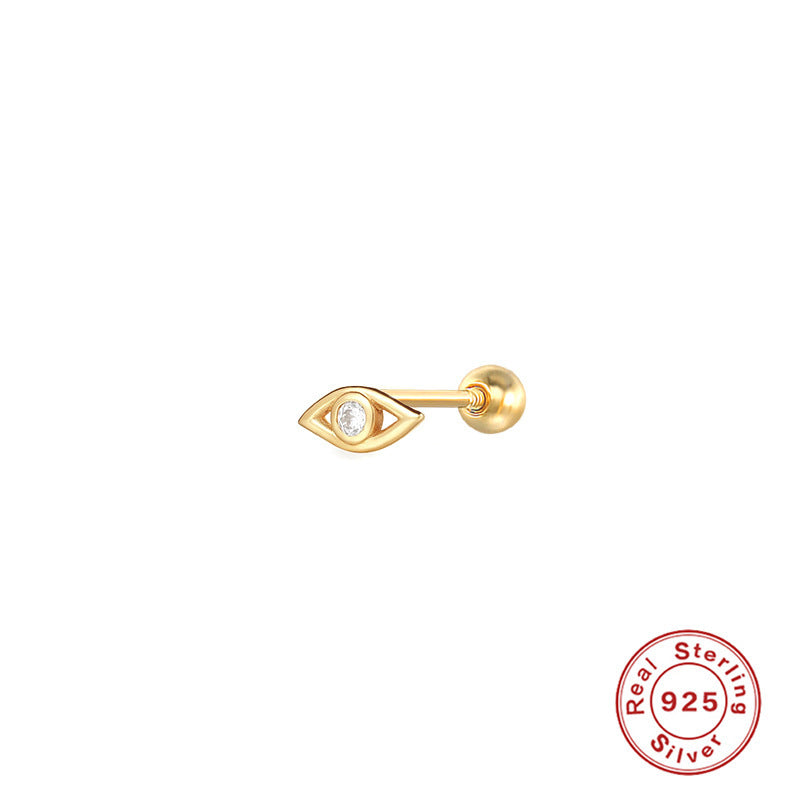 Sterling Silver Zircon Inlay Stud Earrings for Women
