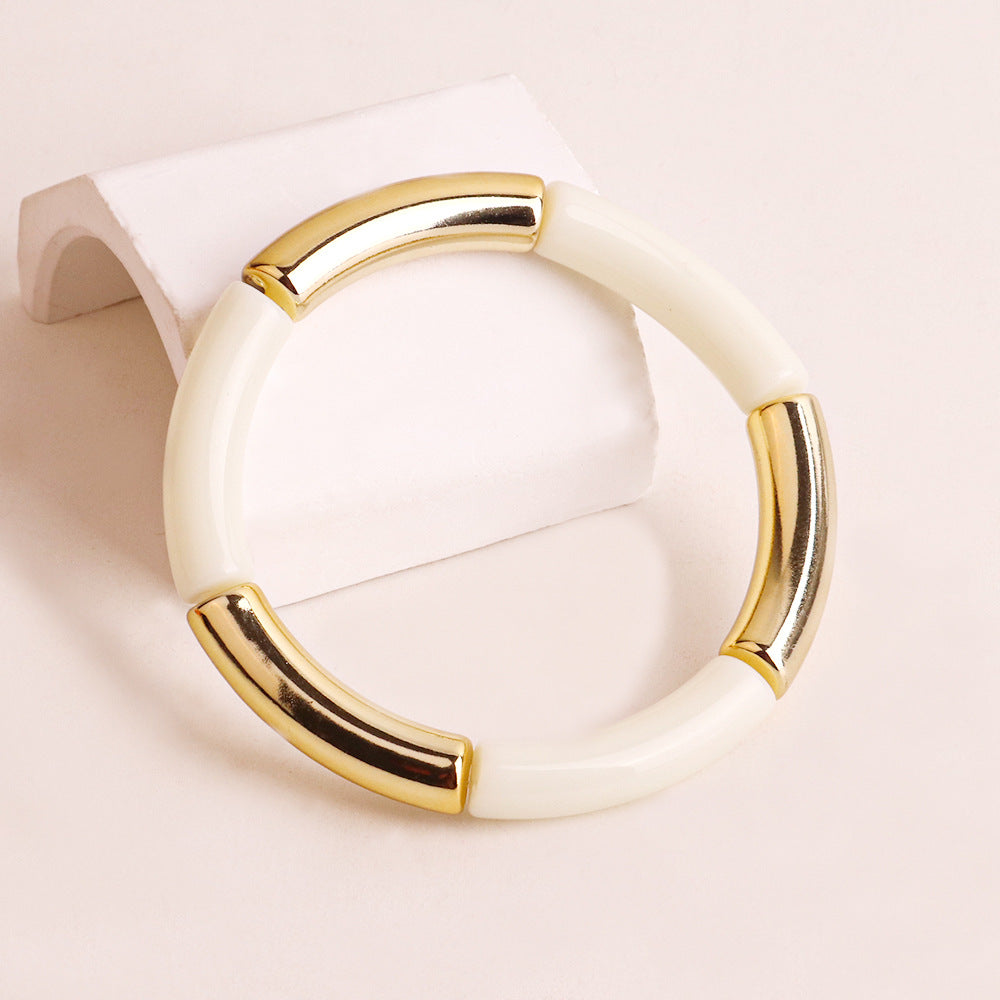 Fashion Acrylic Women's Bangle Bracelet - Multicolor Elastic Design