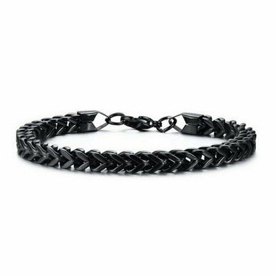 Fashion Geometric Titanium Steel Double Row Mesh Men's Bracelet