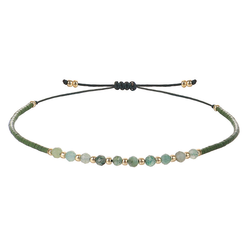 Simple Style 2mm Faceted Stone Bead Handmade Bracelet