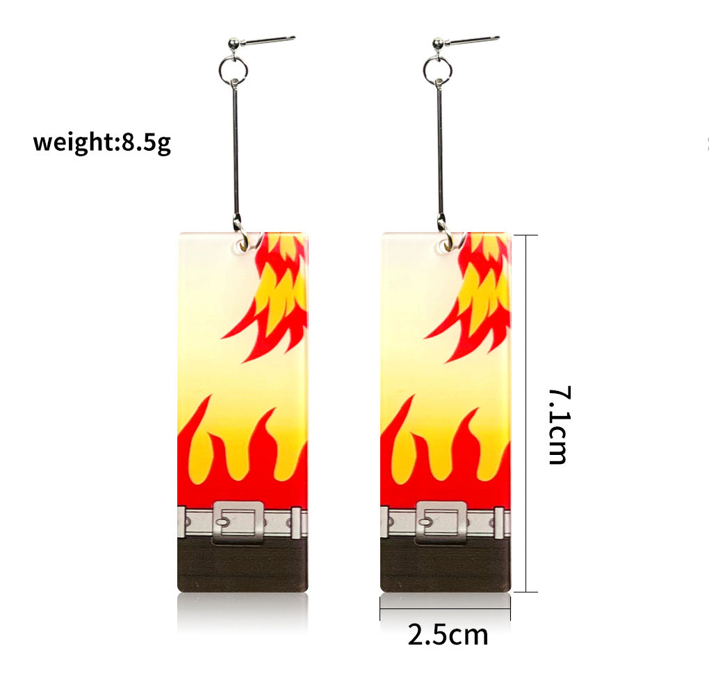 1 Pair Acrylic Rectangle Drop Earrings Inspired by Anime Characters