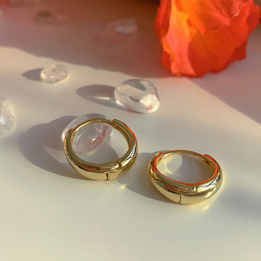 1 Pair Minimalist Sterling Silver Plated Hoop Earrings