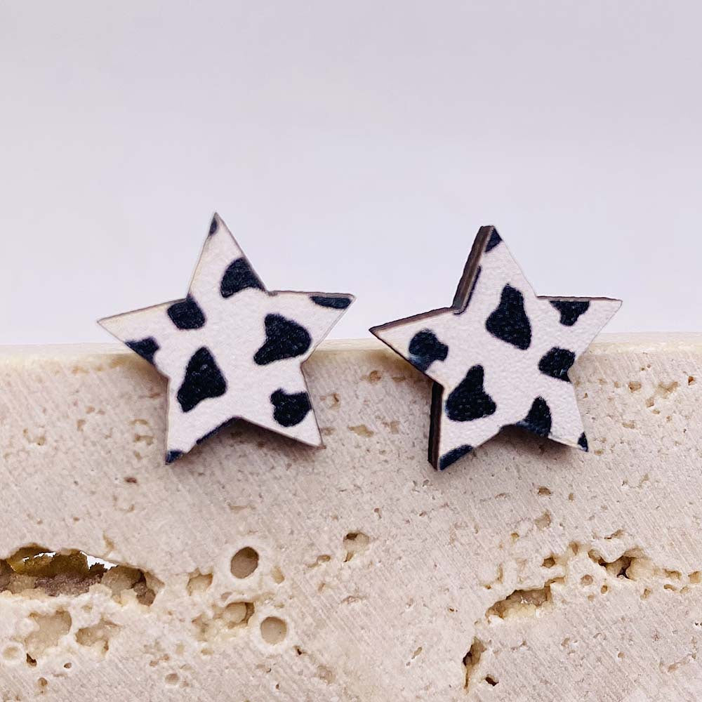 1 Pair Fashion Scissors and Pencil Wood Women's Ear Studs - Back to School Teacher's Collection