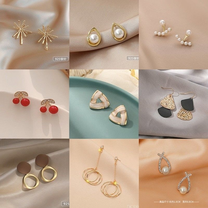 1 Pair Fashion Square Heart Imitation Pearl Alloy Inlay Gemstone Women's Earrings