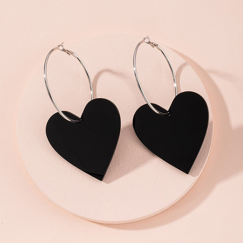 New Fashion Geometric Turquoise Metal Hoop Earrings