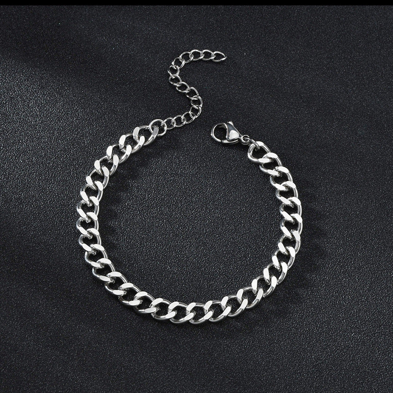 Simple Cuban Chain Titanium Steel Bracelet - Fashion Hip Hop Style
