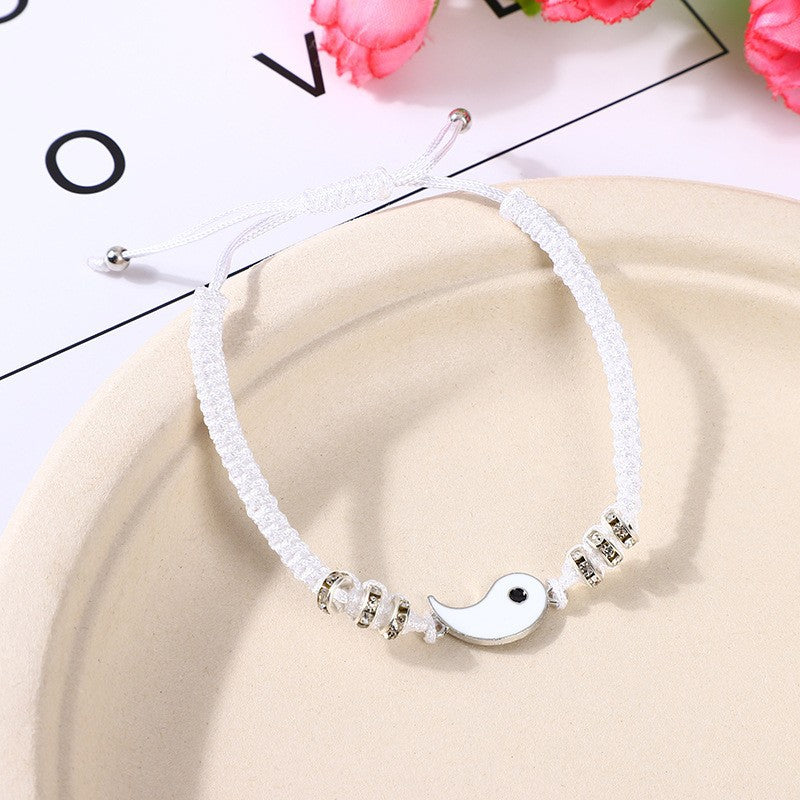 Simple Style Unisex Alloy Rope Bracelets - Yin Yang Design