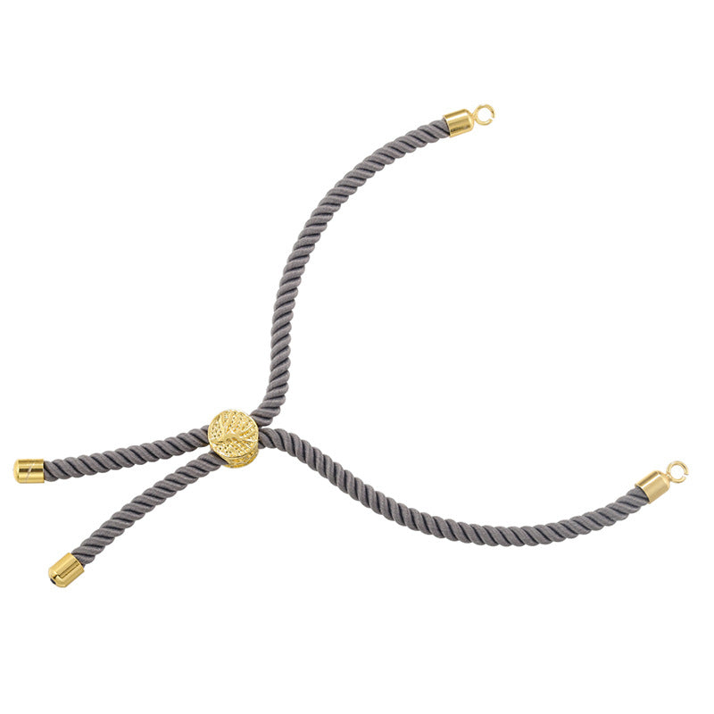 18K Gold Plated Tree of Life Adjustable Rope Bracelet