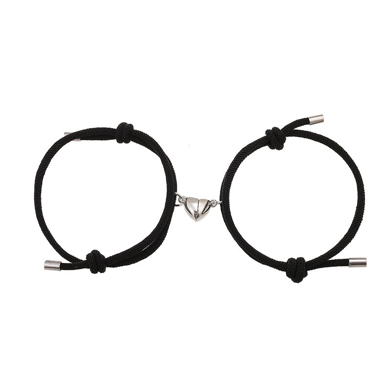 Alloy Heart Magnetic Couple Bracelets Set