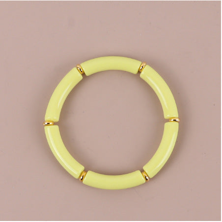 Colorful Acrylic Resin Beaded Cuff Bracelet