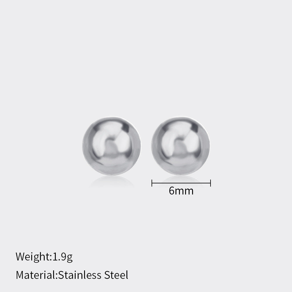 Minimalist Stainless Steel Ball Stud Earrings for Women - 1mm/4mm Round Bead Design