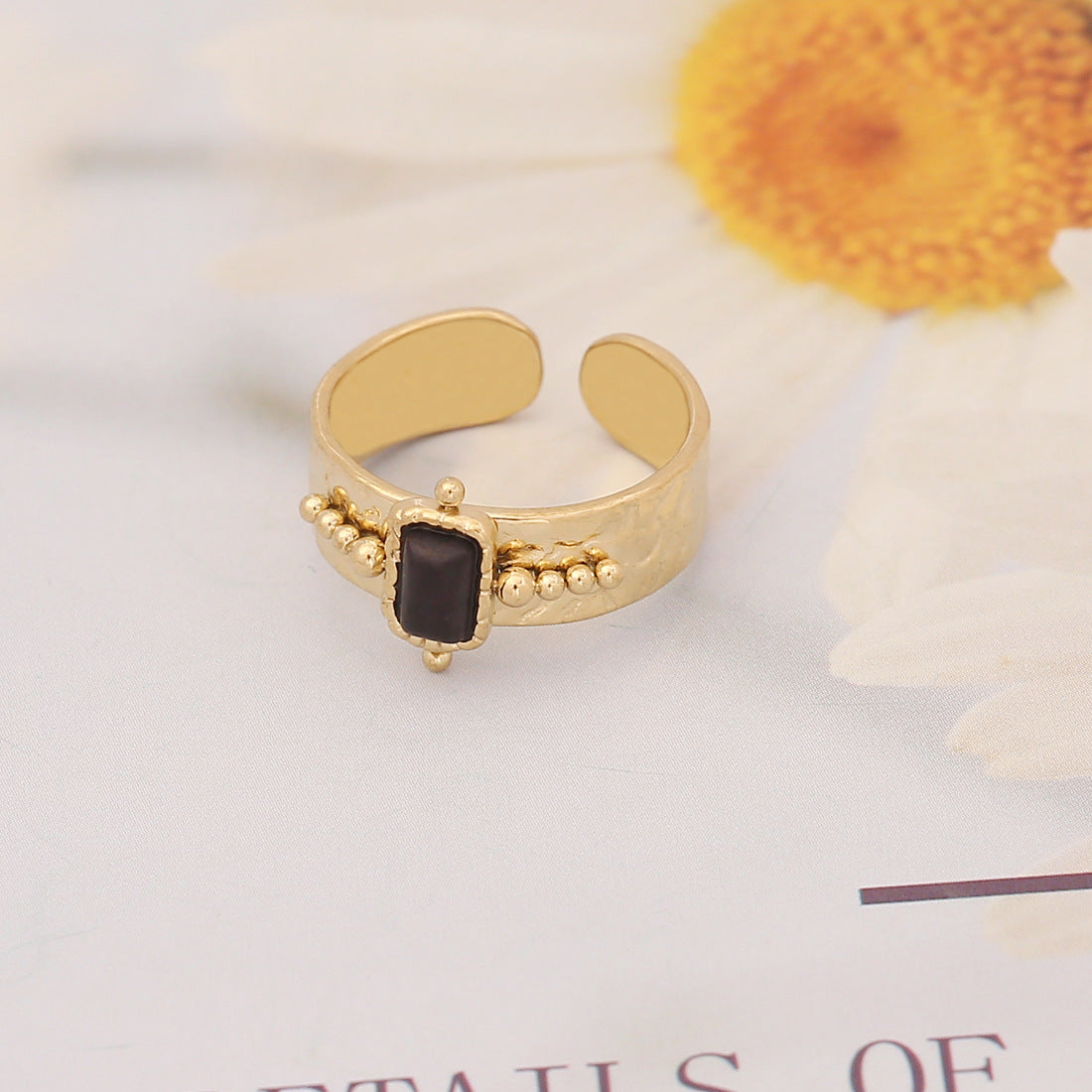 Geometric Snake Design Stainless Steel Open Ring for Women