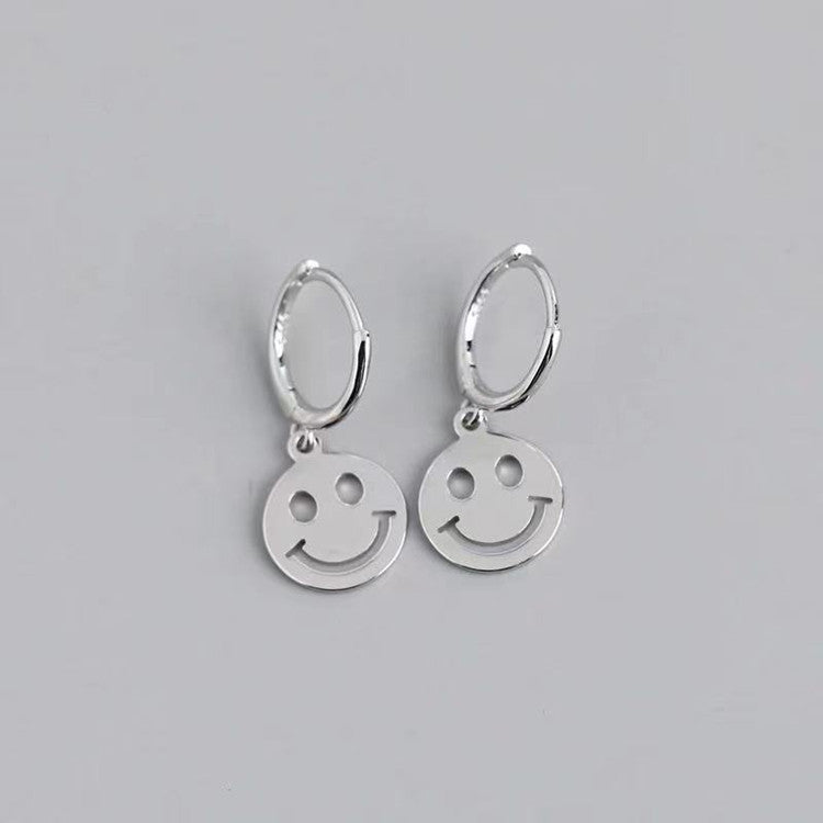 Simple Heart Smiley Face Lightning Enamel Drop Earrings for Women