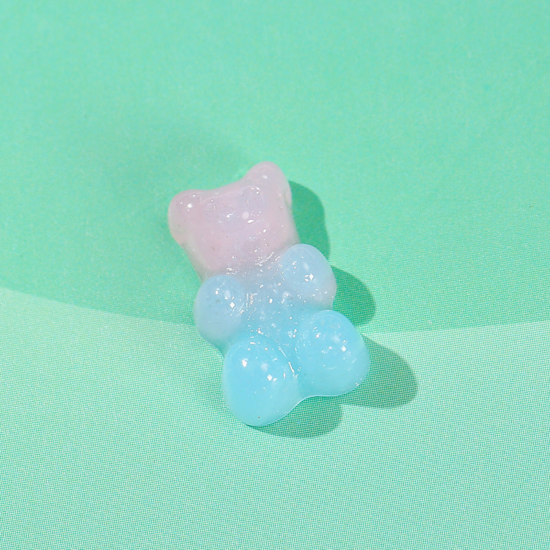 Fashion Contrast Color Gummy Bear Resin Accessories and Stud Earrings