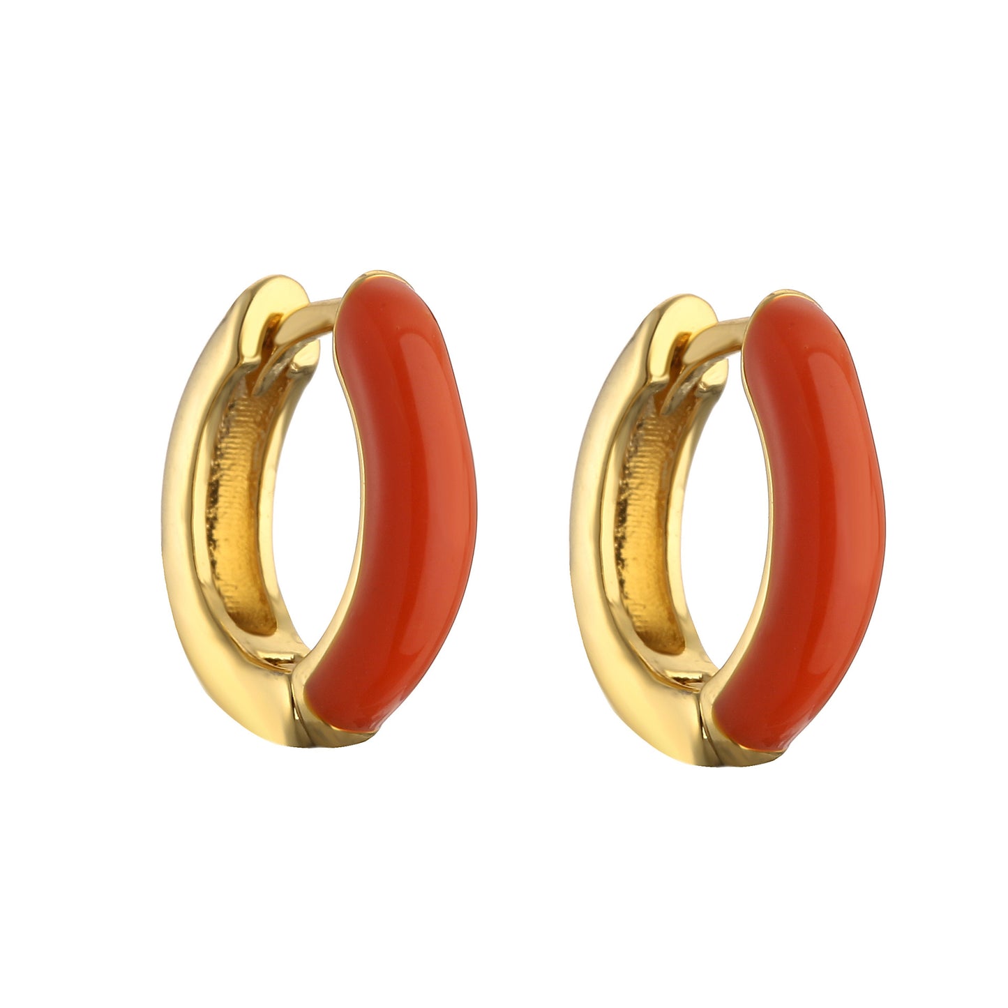 Candy Color Enamel Hoop Earrings for Women