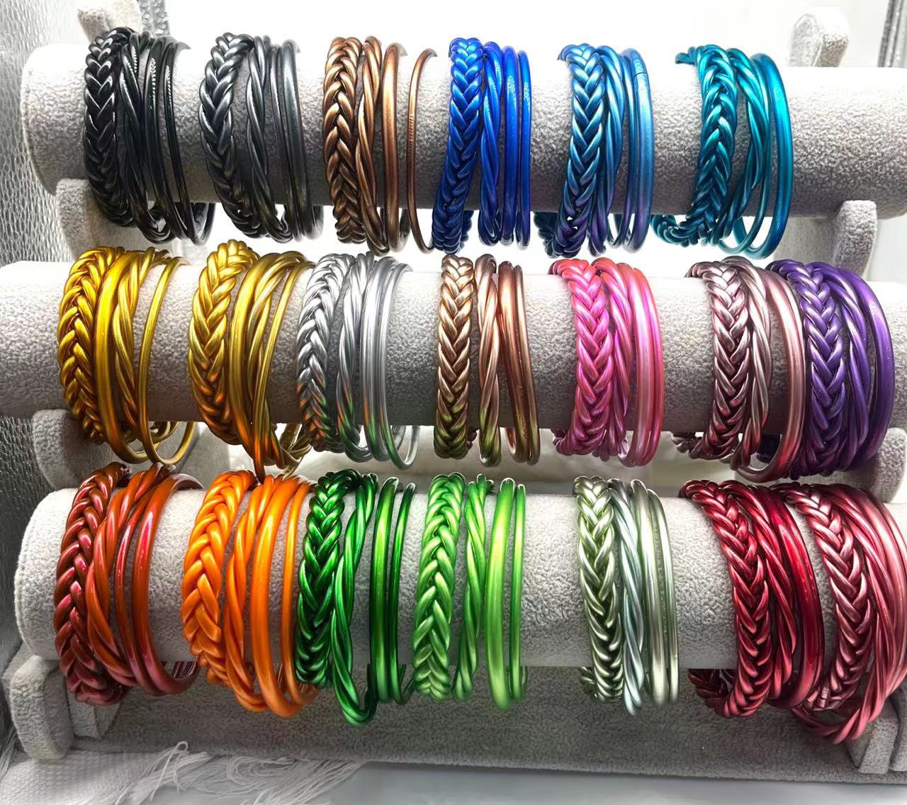 Simple Style Unisex Silica Gel Braided Bangle Bracelet
