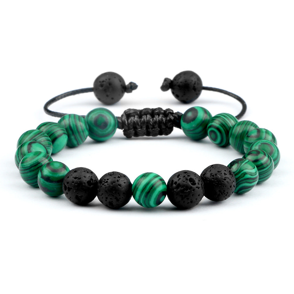 Casual Volcanic Rock Tiger Eye Beaded Bracelet with Adjustable Design