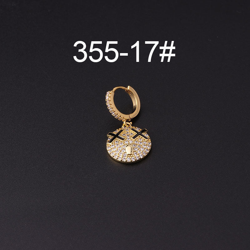 Gold Plated Geometric Zircon Star Drop Earrings