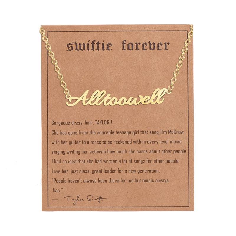 Simple Letter Stainless Steel Pendant Necklace - Gold Plated Fashion Accessory