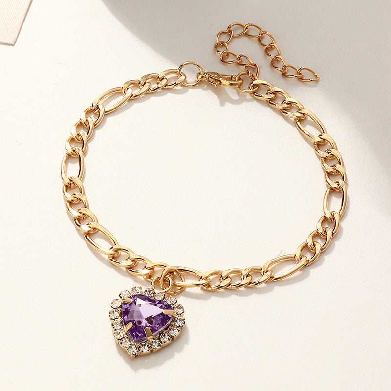 Fashion Simple Heart Zirconia Bracelet