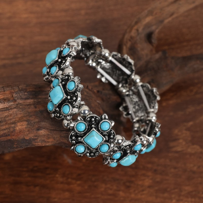 Bohemian Geometric Alloy Turquoise Women's Bangle Bracelet