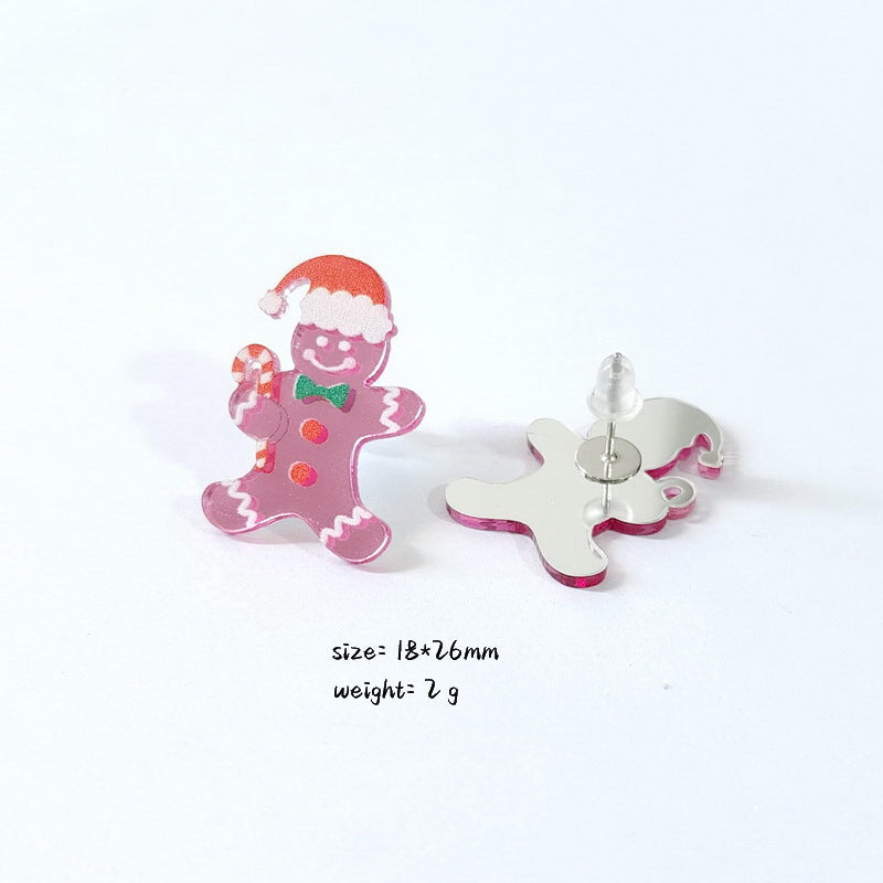 Cartoon Animal Acrylic Christmas Theme Women's Stud Earrings