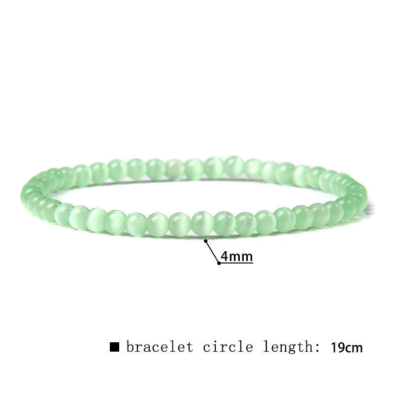 Minimalist Natural Stone Beaded Bracelet - 4mm Gemstone Jewelry for Women