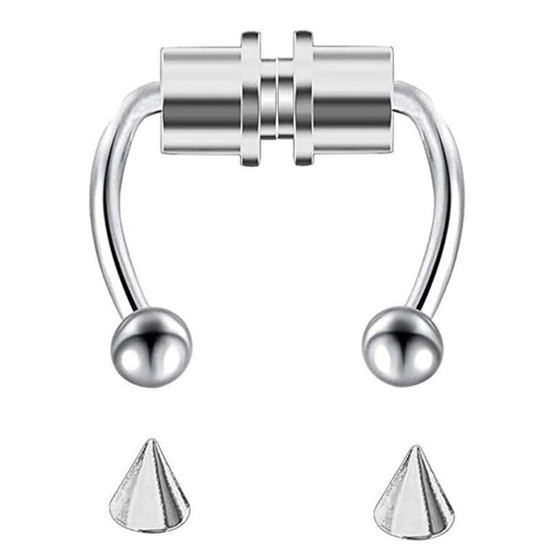 Pastoral Geometric Magnetic Stainless Steel Clip-On Nose Ring