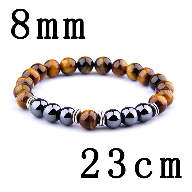 Gradient Color Agate and Tiger Eye Stone Beaded Bracelet