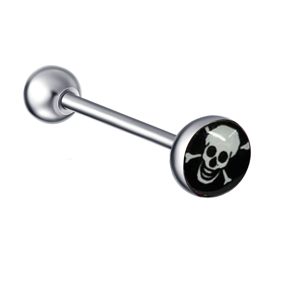 Ethnic Insect Design Stainless Steel Enamel Tongue Barbell