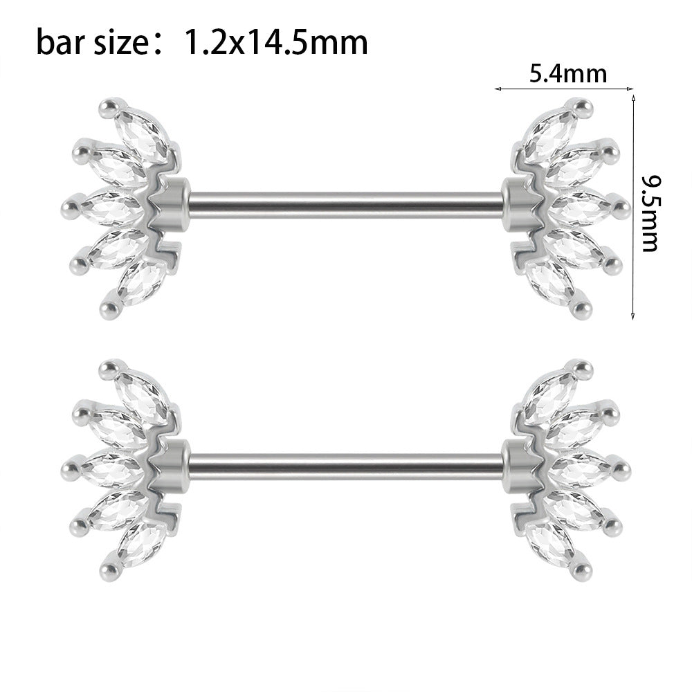 Simple Style Flower & Butterfly Zircon Stainless Steel Body Chain Piercing Jewelry