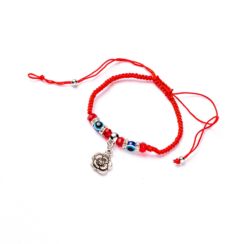 Ethnic Evil Eye Palm Cotton Thread Braided Unisex Bracelet
