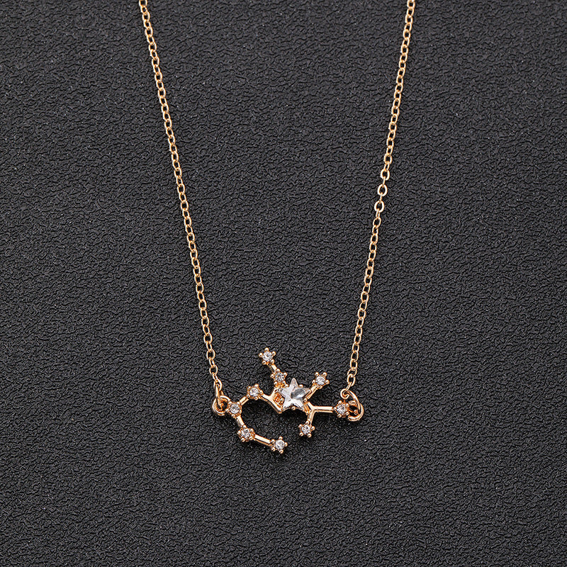Starry Sky Zodiac Constellation Pendant Necklace