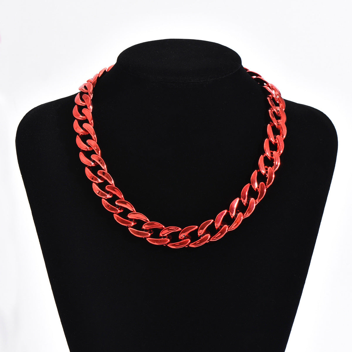 Simple Geometric Acrylic Necklace and Color Block Earrings Set