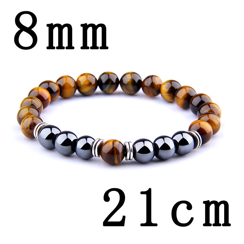 Gradient Color Agate and Tiger Eye Stone Beaded Bracelet
