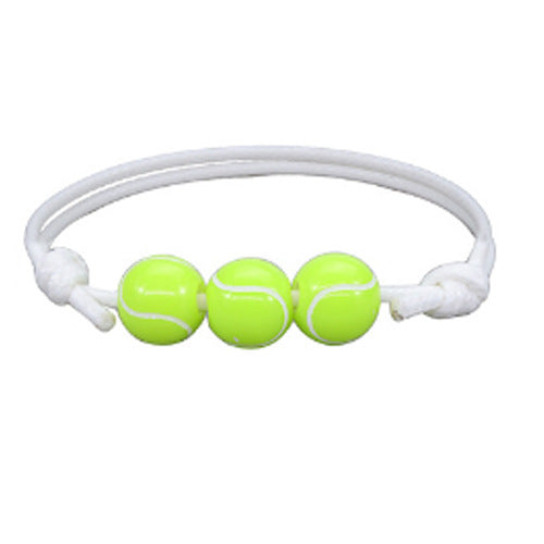 Acrylic Sports Bracelet - Basketball, Football, Baseball, Tennis Unisex Handmade Cord Design