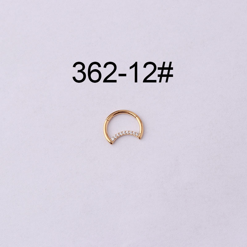 Wholesale Stainless Steel Hollow Moon Drop Nose and Ear Piercing Ring