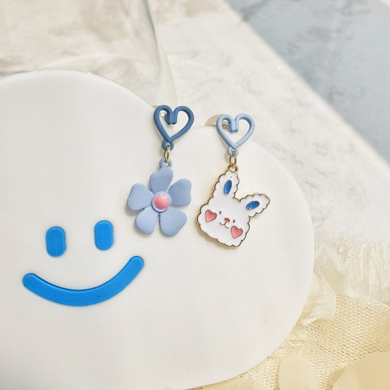 Elegant Bow Knot Shell & Rhinestone Flower Butterfly Women's Earrings - 1 Pair
