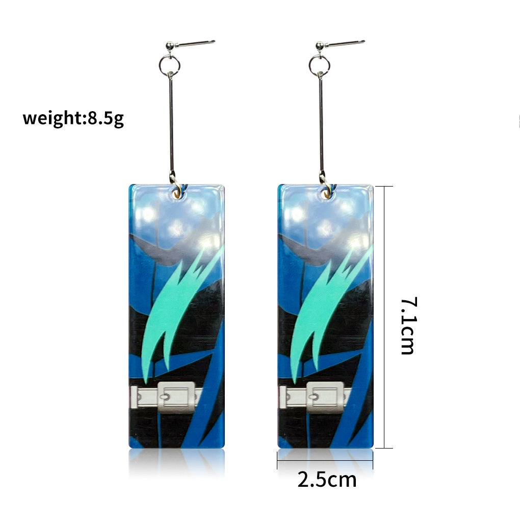 1 Pair Acrylic Rectangle Drop Earrings Inspired by Anime Characters