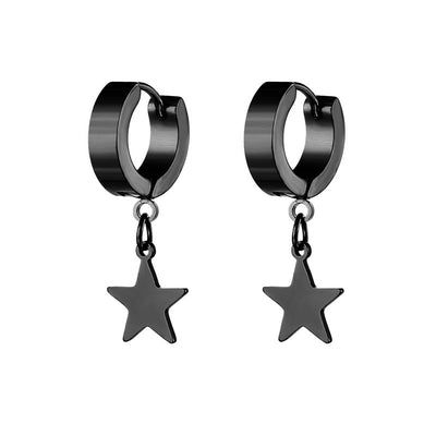 Simple Pentagram Stainless Steel Drop Earrings