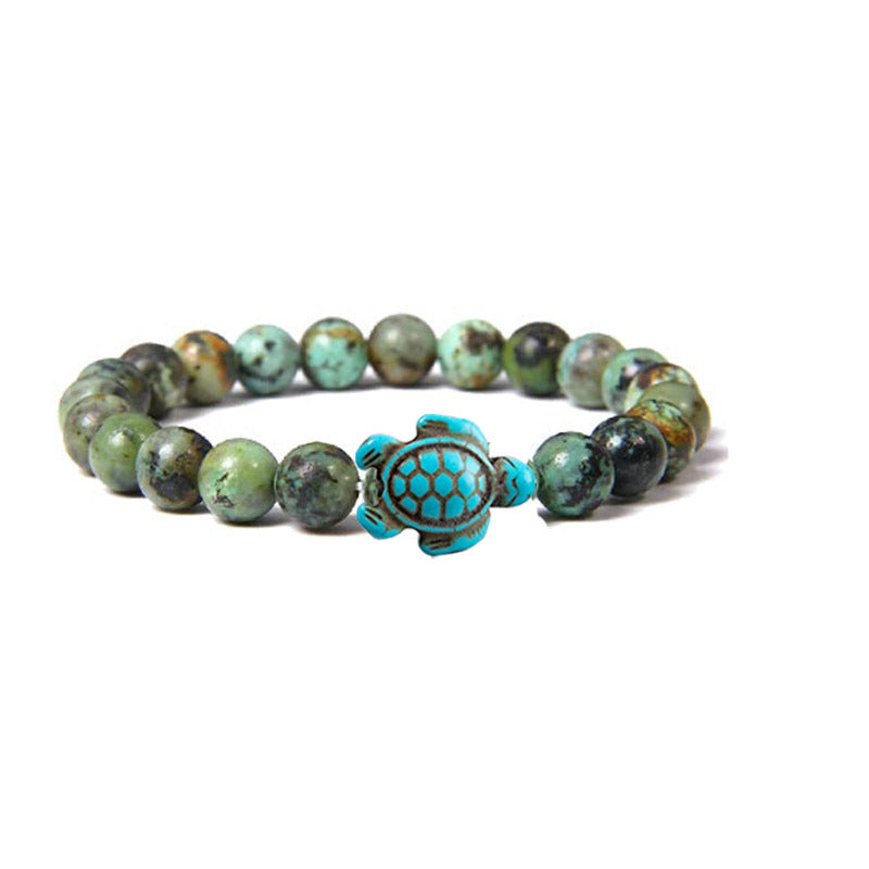 Retro Tortoise Turquoise Agate Tiger Eye Unisex Stretch Bracelet