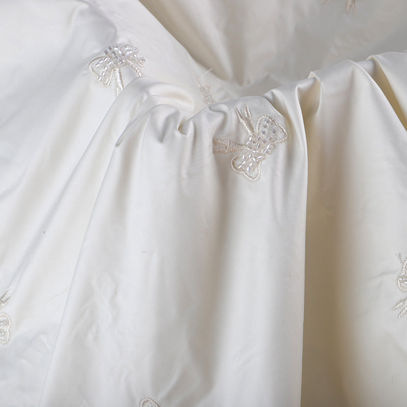 Women's Floral Alloy Earrings & Embroidered Snowflake Winter Jacket Fabric