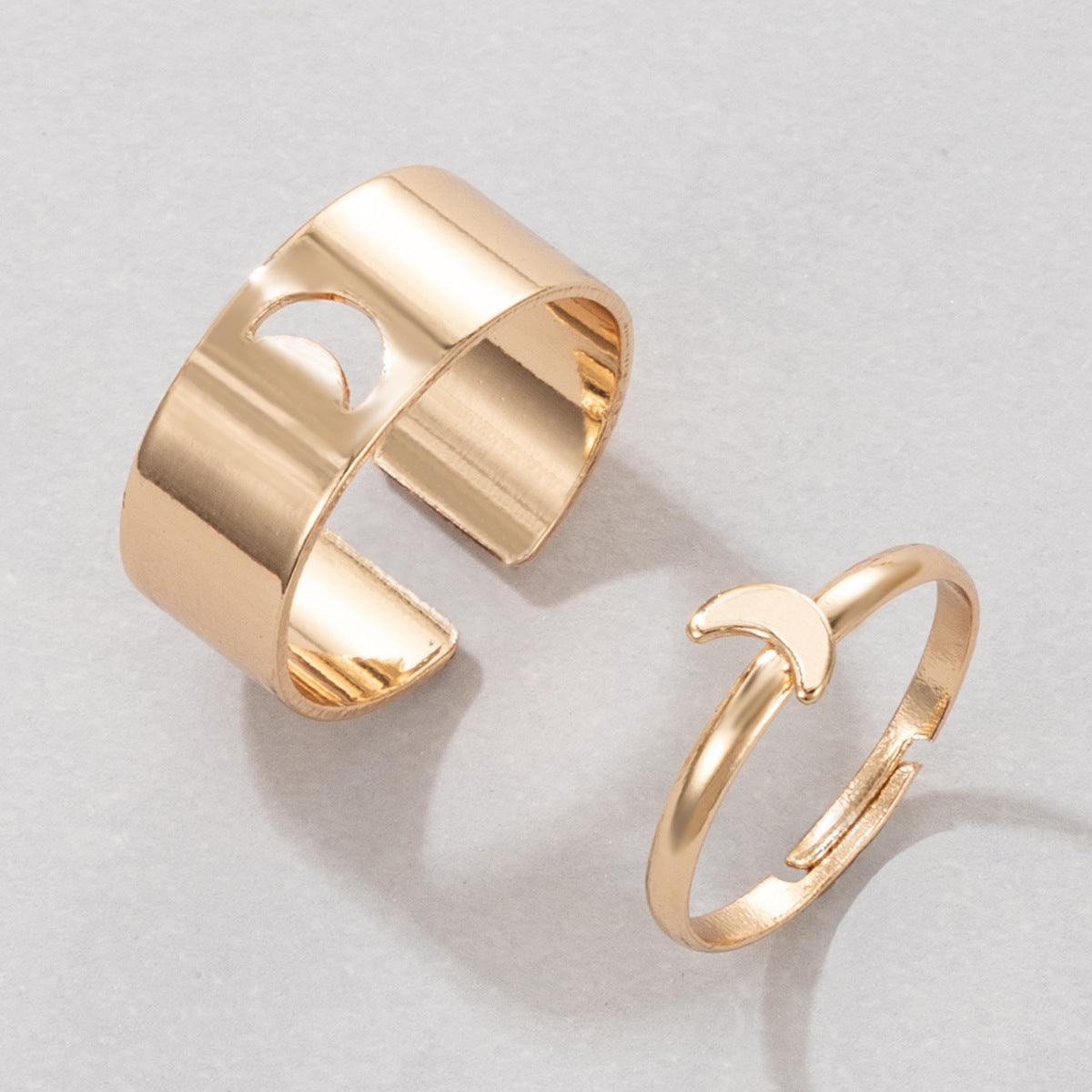 European American Butterfly Ring Set Creative Hollow Design Unique Punk Style Couple Rings