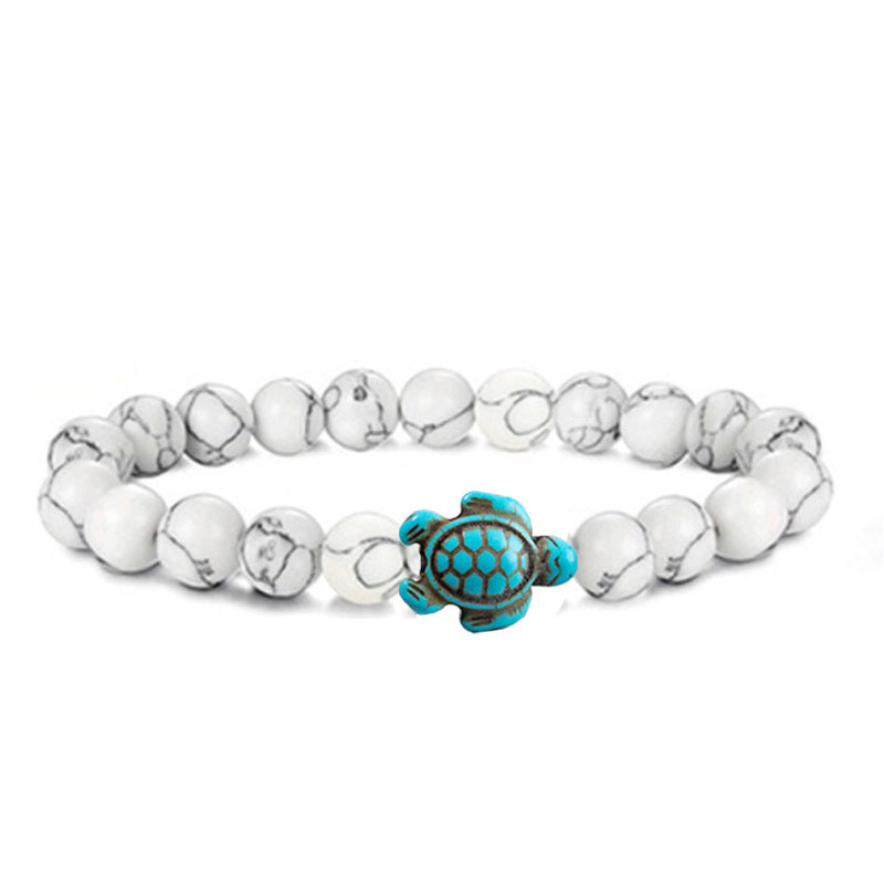 Retro Tortoise Turquoise Agate Tiger Eye Unisex Stretch Bracelet