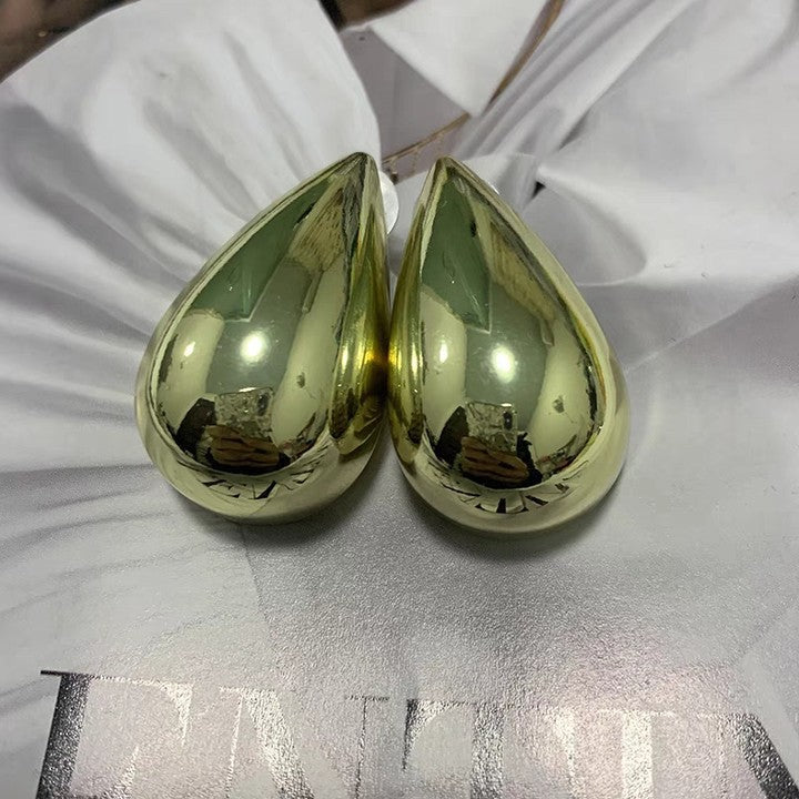 Simple Water Droplet Alloy Plated Minimalist Earrings for Women
