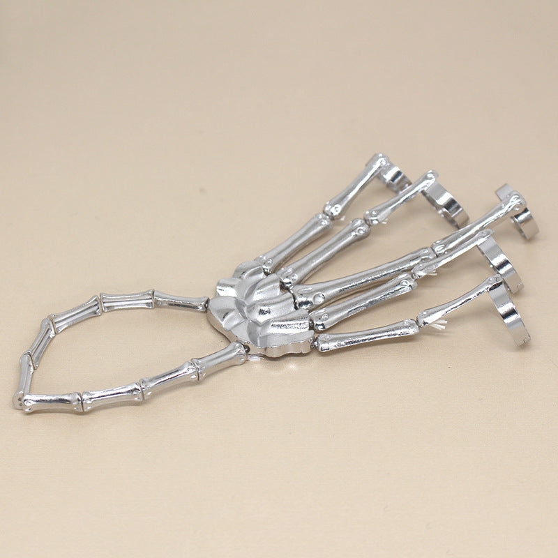 Hip-Hop Punk Skull Hand Alloy Bracelet for Women