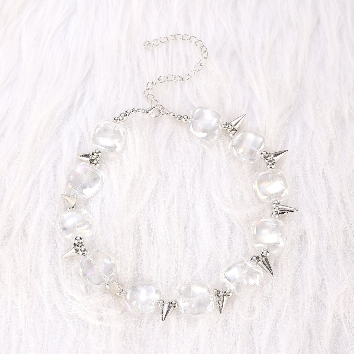 Gothic Punk Studded Alloy Choker Necklace for Couples