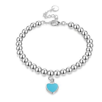 Heart Shape Enamel Pendant Necklace 925 Sterling Silver