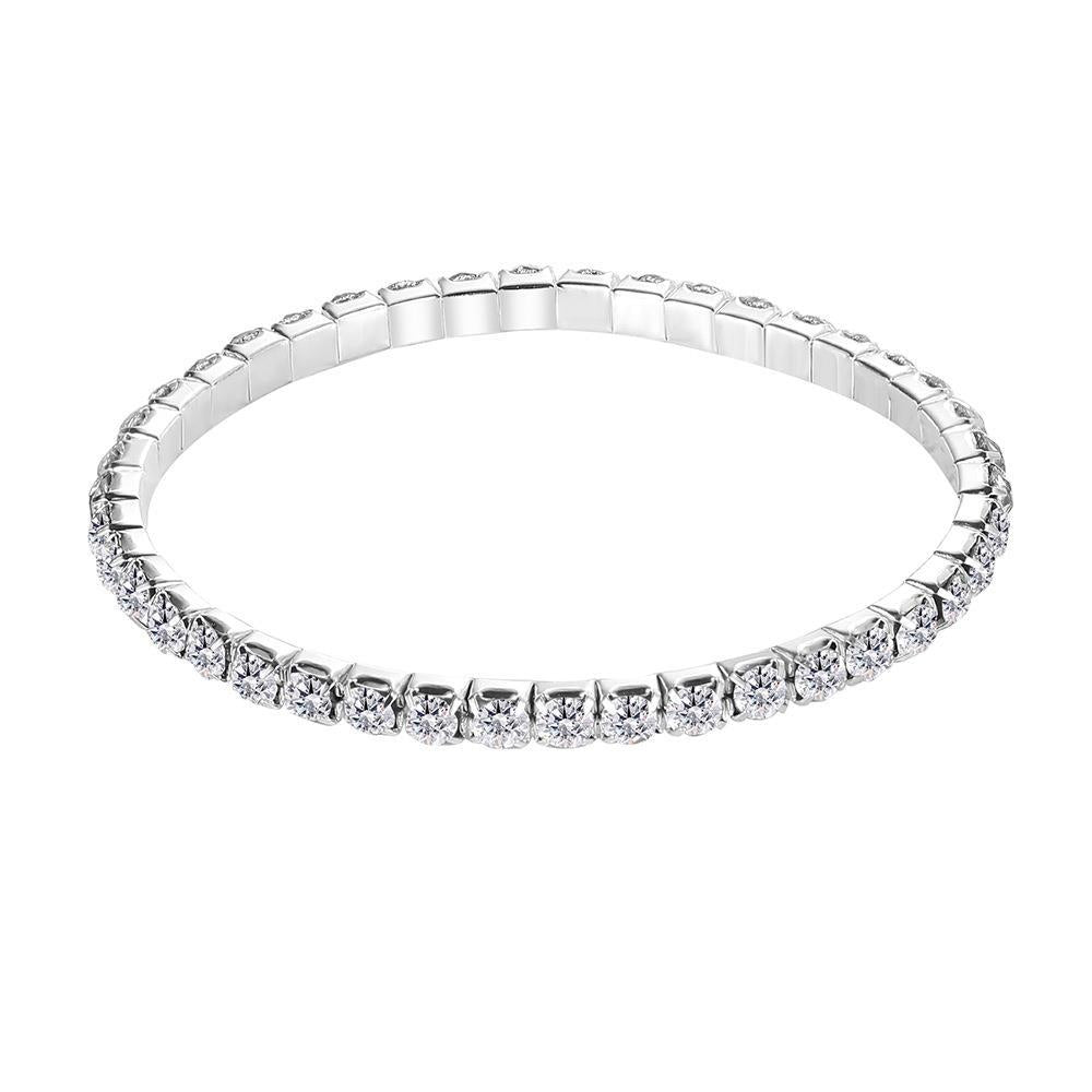 Heart-Shaped Crystal Zircon Alloy Bracelet with Roman Design