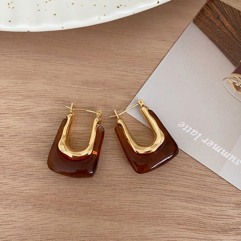 Korean U-Shaped Retro Earrings 2023 Trendy Personality All-Match Jewelry